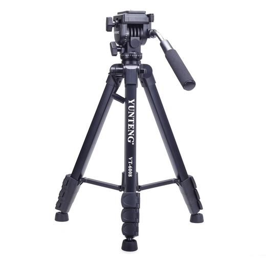 云腾（YUNTENG） VT-6008 精品专业三脚架云台套装 微单数码单反相机摄像机旅行用 优质铝合金便携三角架黑色 商品图0