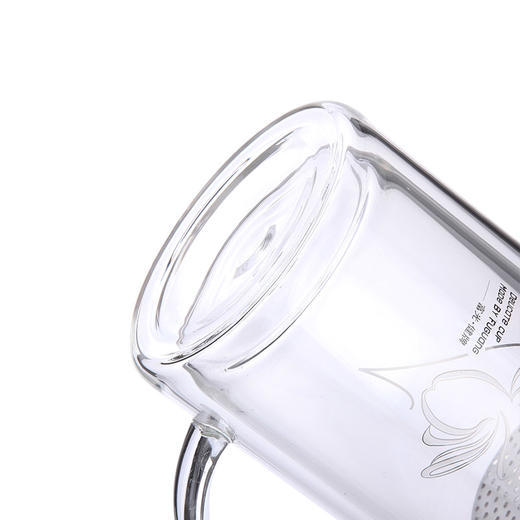 富光 双层耐热杯子茶隔款玻璃杯 泡茶办公水杯 男女便携玻璃茶杯带把 玻璃杯套装 320ML+320ML 黑色(2只装) 商品图4