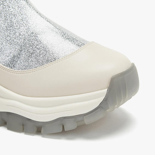 厚底切尔西运动短靴银色 商品图5