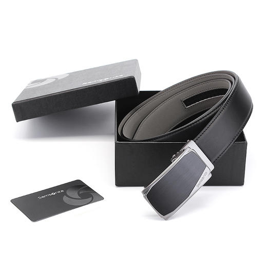 Samsonite/新秀丽男士皮带自动扣进口牛皮腰带商务休闲裤腰带TK2 黑色 120CM 商品图4