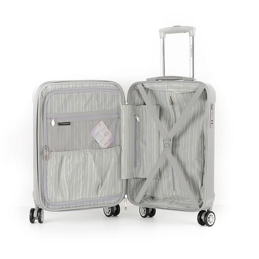 外交官（Diplomat）镜面扩充层箱子登机箱行李箱男女旅行箱万向轮拉杆箱密码箱TC-6012 20英寸 银色 商品图2