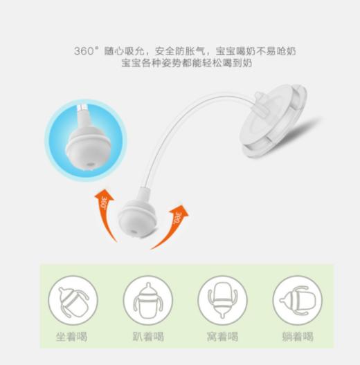 【婴儿用品】*创意宝宝直身宽口硅胶奶瓶 220ml手柄奶嘴瓶母婴 商品图3