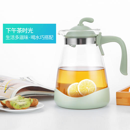 紫丁香 冷水壶凉水壶耐热玻璃花茶壶果汁壶加厚大容量 2L（颜色随机） 商品图3