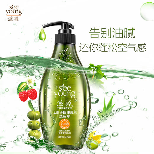 滋源无患子洗发水 无硅油控油清爽洗发露洗头膏535ml（补水控油 清爽蓬松 男女士 油性） 商品图0