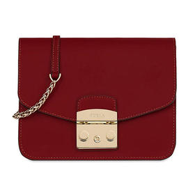 【香港直邮】QH Furla 芙拉 女士红色皮革斜挎包 978082