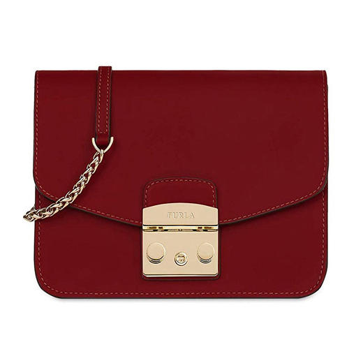 【香港直邮】QH Furla 芙拉 女士红色皮革斜挎包 978082 商品图0