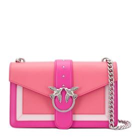 【香港直邮】QHSS19 Pinko 品高 女士牛皮珊瑚色拼桃红色拼红色挎包 1P21BZ-Y5FFRYB