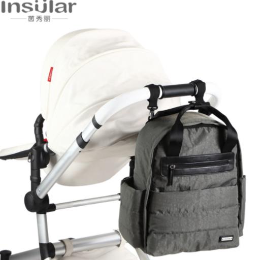 【母婴用品】茵秀丽尼龙多功能大容量防水机洗双肩妈咪包手提母婴外出背包 商品图3
