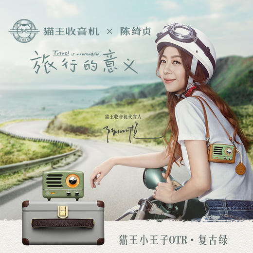 猫王收音机 小王子OTR 无线便携蓝牙音箱迷你小音响可爱复古音响家用金属低音炮收音机创意礼品 复古绿 商品图0