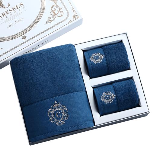 康尔馨五星级酒店浴巾三件套纯棉成人大毛巾浴巾礼盒套装1浴+2面 商品图1