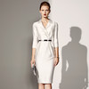 J8382948A颈袖添香夏气质修身收腰显瘦白色职业裙正装西装连衣裙女裙子J8382948A 商品缩略图1