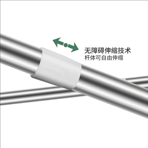 【会员价：34.24】美居客浴帘杆不锈钢免打孔可伸缩杆（1.3m-2.4m) 多功能衣柜撑杆窗帘门帘杆阳台晾晒杆 商品图6