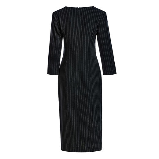 孤品 J8181841B颈袖添香新款时尚职场气质条纹OL修身显瘦包臀连衣裙女J8181841B不退可换 商品图4