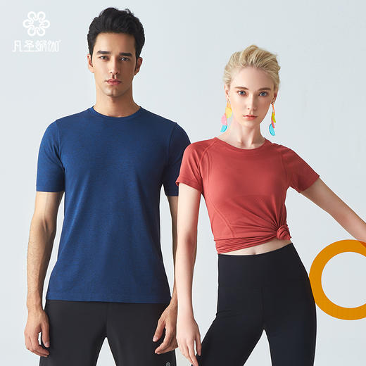 凡圣瑜伽春夏款宽松运动瑜伽短袖T恤男士专业瑜伽服FW09356 商品图6