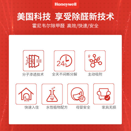 霍尼韦尔(Honeywell)去除甲醛清除剂强力新房装修甲醛净化喷雾新车家具除味喷剂非光触媒高效活性炭除醛专用 商品图7