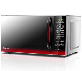 【家用电器】 美的微波炉EM7KCGW3-NR微电脑操控智能蒸煮菜单20升平板加热