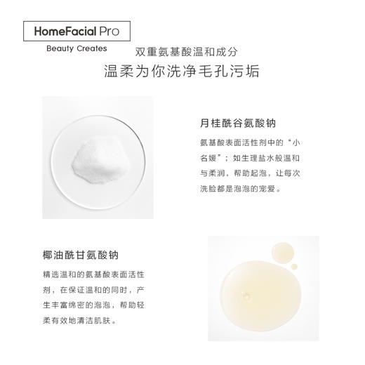 HomeFacialProHFP洗面奶氨基酸净润平衡洁面乳深层洁净去角质控油低刺激洗后不紧绷男女适用 120g 商品图3