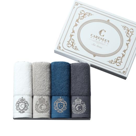 康尔馨  五星级酒店小毛巾纯棉方巾4条装洗脸巾家用柔软吸水礼盒装 商品图3