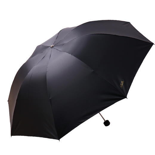 天堂伞 三折晴雨伞黑胶防晒太阳伞遮阳伞商务伞 黑色307E碰升级款 商品图0