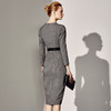 J8382757A颈袖添香季新款女装修身包臀羊毛裙职场连衣裙女中长款J8382757A 商品缩略图1