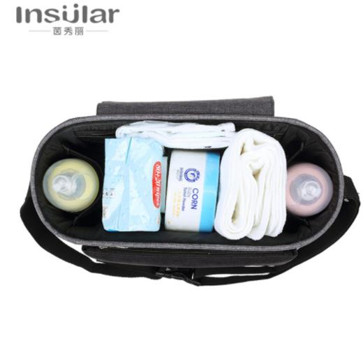 【母婴用品】茵秀丽防水棉麻婴儿推车挂包多功能单肩妈咪包童车挂包母婴外出包 商品图3