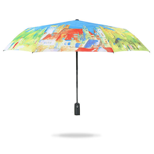 C'mon 八国油画伞 自开自收全自动伞三折叠商务双人晴雨伞男女个性雨伞 彩色 A110 商品图1