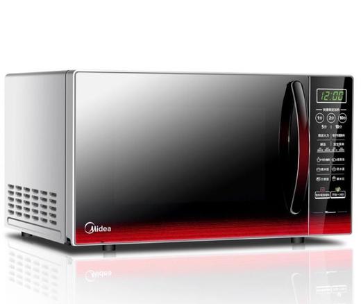 【家用电器】 美的微波炉EM7KCGW3-NR微电脑操控智能蒸煮菜单20升平板加热 商品图1