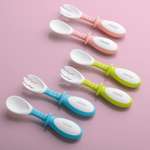 婴儿学吃饭弯头硅胶软勺（一套为勺子+叉子） 商品图5