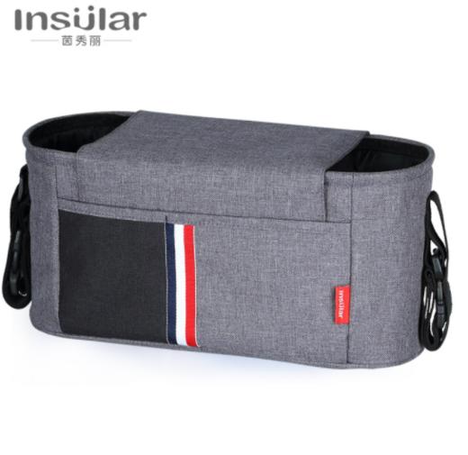 【母婴用品】茵秀丽防水棉麻婴儿推车挂包多功能单肩妈咪包童车挂包母婴外出包 商品图1