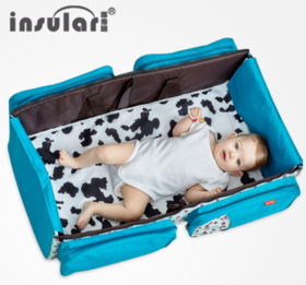 【婴儿用品】多功能折叠婴儿床带蚊帐斜挎大容量妈咪包母婴外出包