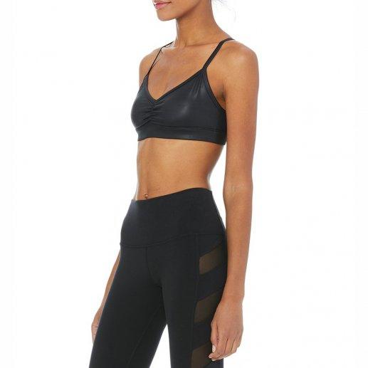 Alo Yoga女式亮黑色亮面高弹美背瑜伽文胸 W9066R-Black Glossy 商品图2