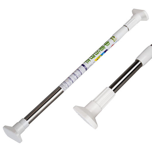 【会员价：34.24】美居客浴帘杆不锈钢免打孔可伸缩杆（1.3m-2.4m) 多功能衣柜撑杆窗帘门帘杆阳台晾晒杆 商品图7