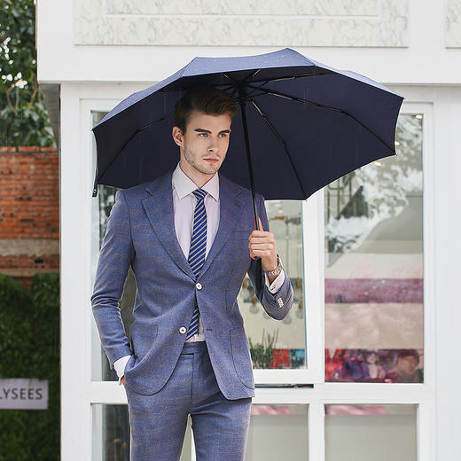 京东京造 雨伞 自动折叠晴雨伞 防水伞布一甩即干 方便收纳 藏蓝色 商品图0