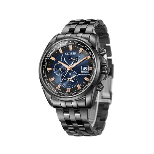 西铁城日本官方正品光动能万年历多局电波不锈钢覆BIP男表空中之鹰AT9039-51L 商品图3