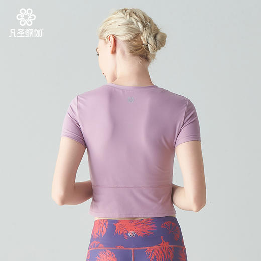 凡圣瑜伽服夏天款性感露脐瑜伽短袖运动上衣FR09367 商品图6