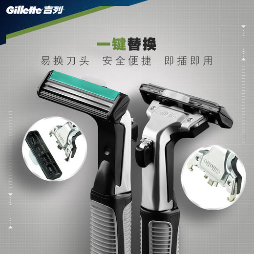 吉列Gillette手动剃须刀吉利威锋旋转双层刮胡刀（1刀架1刀头+2刀头） 商品图3
