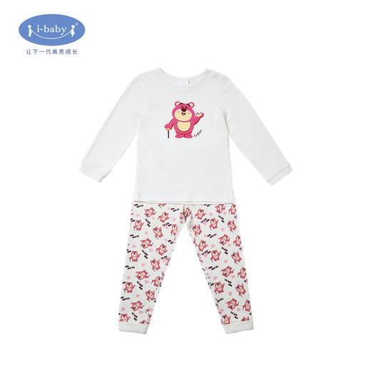 i-baby迪士尼进口pima棉双面布开肩套装】婴儿内衣套装长袖宝宝纯棉睡衣秋衣 商品图0