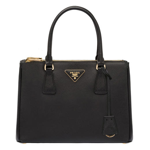 【香港直邮】Prada 普拉达 Galleria系列黑色牛皮女士手提包 1BA863-NZV-F0002 商品图0