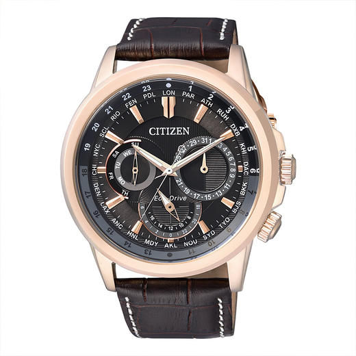 西铁城日本官方正品防水休闲皮带畅销时尚光动能男表BU2023-12E 商品图3