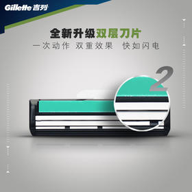 吉列Gillette手动剃须刀吉利威锋旋转双层刮胡刀（1刀架1刀头+2刀头）