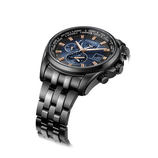 西铁城日本官方正品光动能万年历多局电波不锈钢覆BIP男表空中之鹰AT9039-51L 商品图2