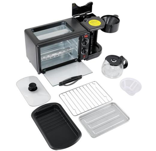 【家用电器】面包机多功能三合一早餐机面包机电烤箱煎煮咖啡 商品图3