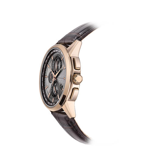 西铁城光动能电波万年历时尚皮带男表AT8113-12H 商品图6