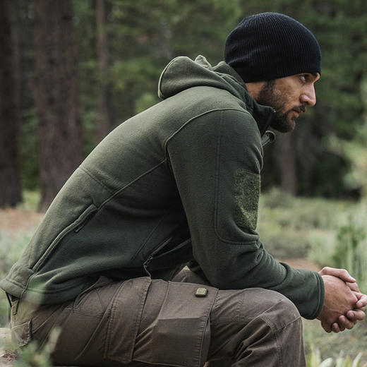 TAD款户外抓绒衣外套男防风保暖夹克修身加绒加厚冲锋衣内胆带帽 商品图6