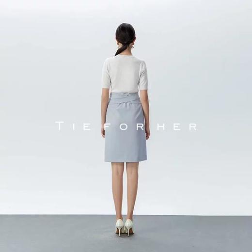 19AWQ13婴儿蓝前衩纽扣半裙 商品图2