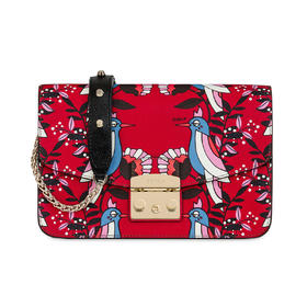 【香港直邮】Furla 芙拉 女士多彩红色纯皮单肩包斜挎包 941806