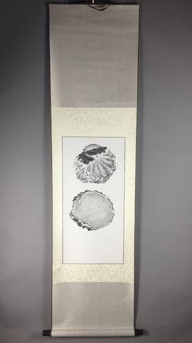 【文创】原拓挂轴荷花砚拓WG027