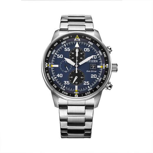 西铁城CITIZEN不锈钢运动计时经典时尚光动能男表CA0690-88L 商品图1
