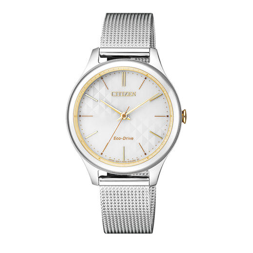 西铁城日本官方正品防水时尚潮流简约休闲米兰带光动能女表EM0504-81A 商品图2