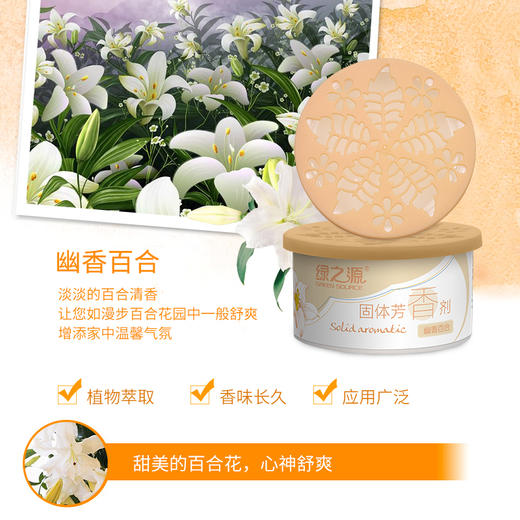 绿之源 固体芳香剂清香剂8盒装香包 卧室卫生间厕所除臭室内车载香水清香氛膏除味剂（薰衣草+幽香百合） 商品图1